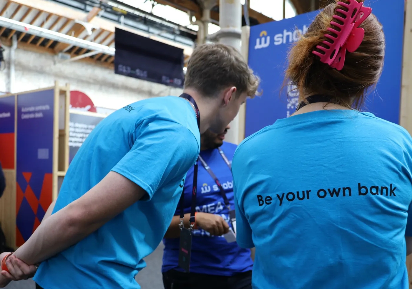 Visitors at the Shobly stand