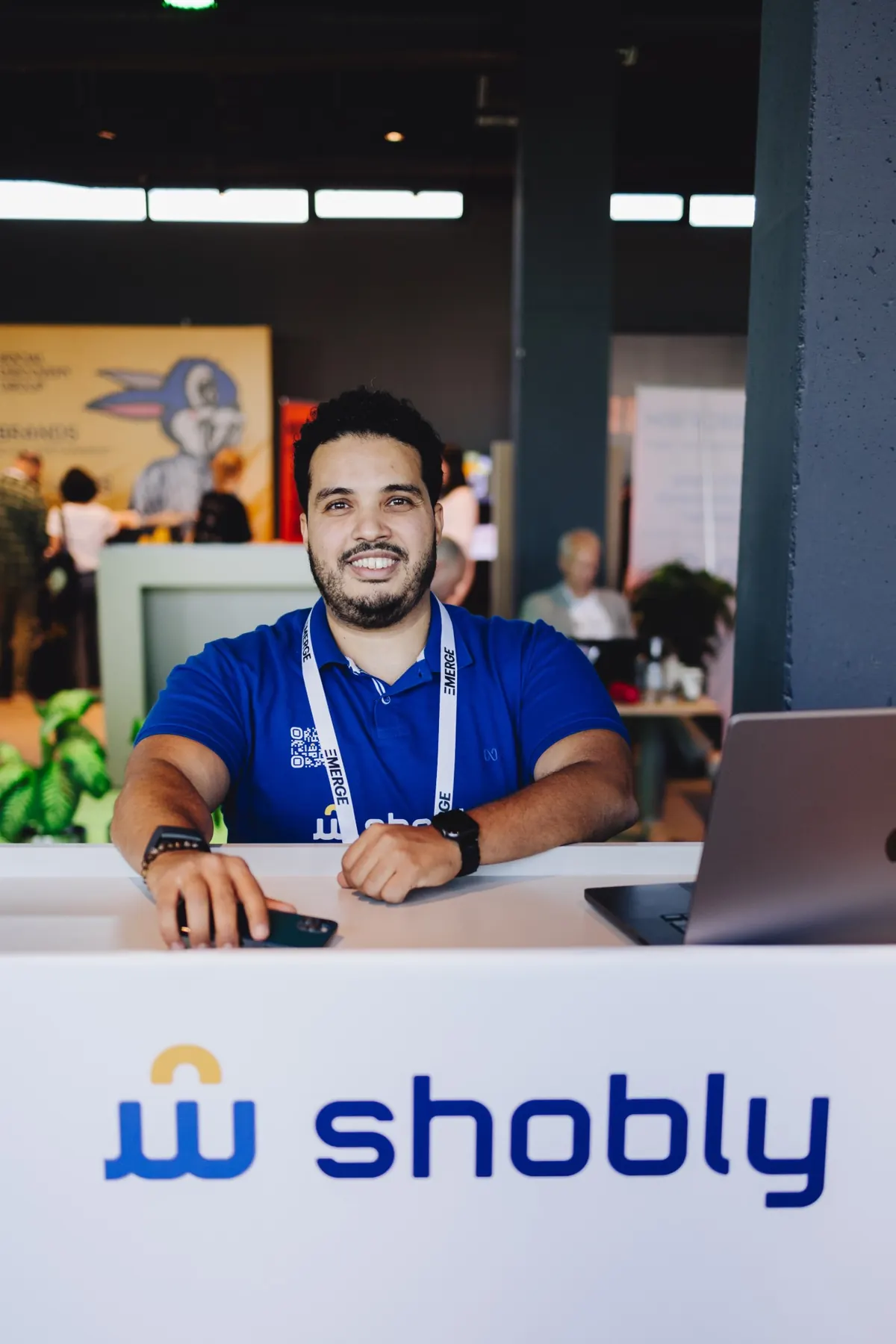 At the Shobly desk at Emerge Istanbul